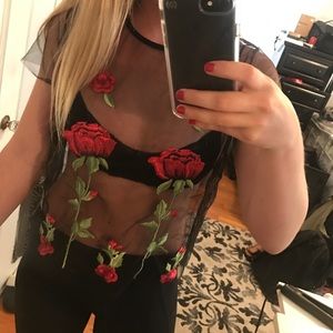Rose mesh top
